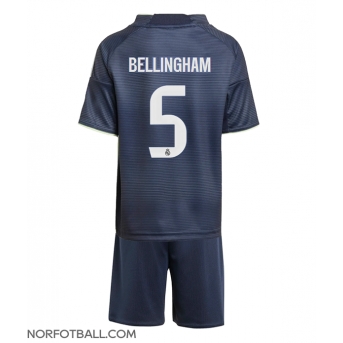 Billige Fotballdrakt Real Madrid Jude Bellingham #5 Replika Bortedraktsett Barn 2025-26 Kortermet (med bukser)